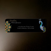 Elegant Waterverf Peacock Etiket