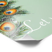 Elegant Waterverf Peacock  Foto Afdruk (Hoek)