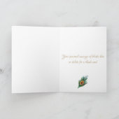 Elegant Waterverf Peacock Hartelijk dank Kaart (Binnen)