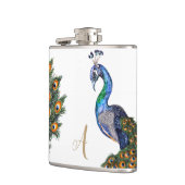 Elegant Waterverf Peacock Monogram Heupfles (Links)