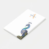 Elegant Waterverf Peacock Monogram Post-it® Notes (Schuin)