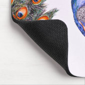 Elegant Waterverf Peacock Monogram Roze Muismat (Hoek)