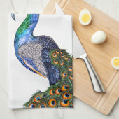 Elegant Waterverf Peacock Monogram Theedoek (Quarter Fold)