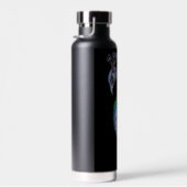 Elegant Waterverf Peacock Monogram Waterfles (Rechts)