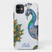 Elegant Waterverf Peacock op maat Case-Mate iPhone Case (Achterkant)