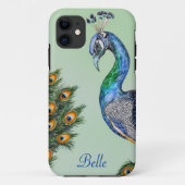 Elegant Waterverf Peacock op maat Case-Mate iPhone Case (Achterkant)