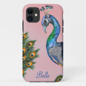 Elegant Waterverf Peacock op maat Case-Mate iPhone Case (Achterkant)