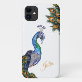 Elegant Waterverf Peacock op maat Case-Mate iPhone Case (Achterkant)