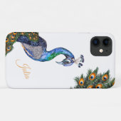 Elegant Waterverf Peacock op maat Case-Mate iPhone Case (Achterkant (horizontaal))