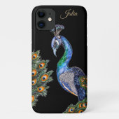 Elegant Waterverf Peacock op maat Case-Mate iPhone Case (Achterkant)