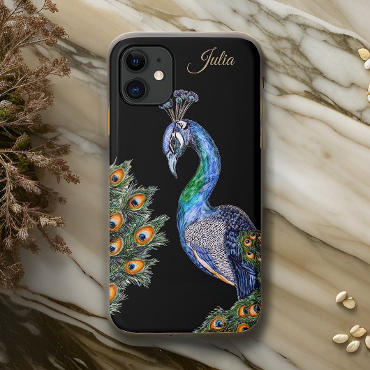 Elegant Waterverf Peacock op maat Case-Mate iPhone Case