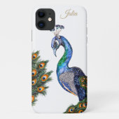 Elegant Waterverf Peacock op maat Case-Mate iPhone Case (Achterkant)