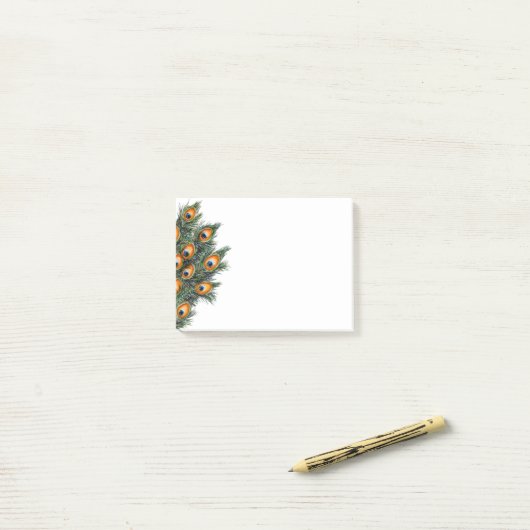 Elegant Waterverf Peacock Post-it® Notes (Op bureau)