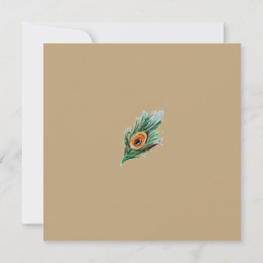 Elegant Waterverf Peacock Surprise Birthday Party Kaart (Achterkant)
