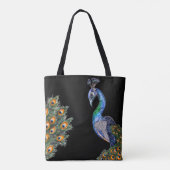 Elegant Waterverf Peacock Tote Bag (Achterkant)