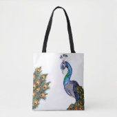 Elegant Waterverf Peacock Tote Bag (Voorkant)