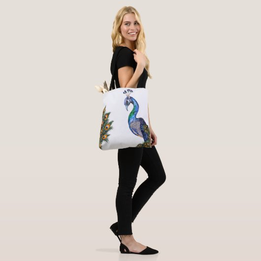 Elegant Waterverf Peacock Tote Bag (Op model)
