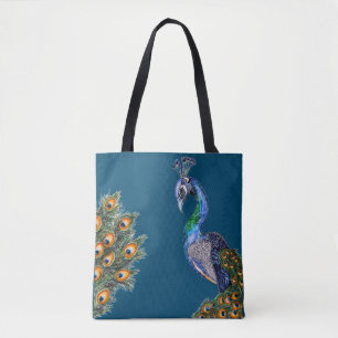 Elegant Waterverf Peacock Tote Bag