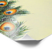 Elegant Waterverf Peacock Yellow Foto Afdruk (Hoek)