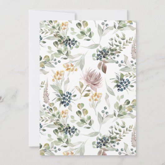 Elegant Waterverf Peonies Floral Baby shower Kaart (Achterkant)