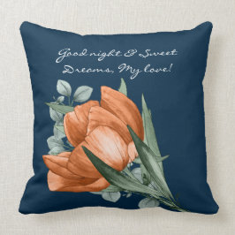 Elegant Waterverf Peony Good Night Sweet Dreams Kussen