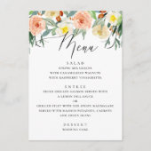 Elegant waterverf perzikappeltuinbruiloft menu (Voorkant)