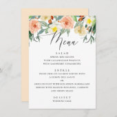 Elegant waterverf perzikappeltuinbruiloft menu (Voorkant / Achterkant)