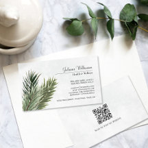 Elegant Waterverf Pine Branches QR Code