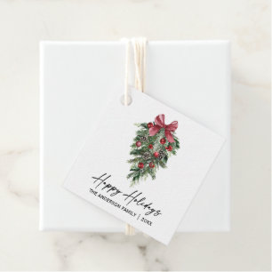 Elegant Waterverf Pine Calligraphy Ink Holiday Bedankjes Labels