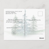 Elegant Waterverf Pine Tree Christmas Company Briefkaart (Achterkant)