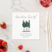 Elegant Waterverf Pine Trees Baby shower Servet (Insitu)