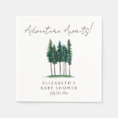 Elegant Waterverf Pine Trees Baby shower Servet (Voorkant)