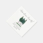 Elegant Waterverf Pine Trees Baby shower Servet (Hoek)