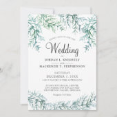 Elegant Waterverf Pine Wedding Kaart (Voorkant)