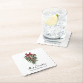 Elegant Waterverf Pines Calligrafie Kerstmis Kartonnen Onderzetters (Insitu)