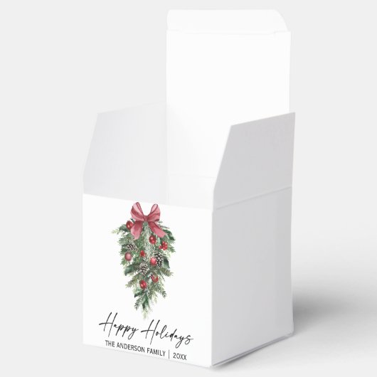 Elegant Waterverf Pines Calligraphy Ink Holiday Bedankdoosjes (Geopend)