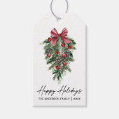 Elegant Waterverf Pines Calligraphy Ink Holiday Cadeaulabel (Voorkant)