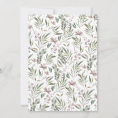 Elegant Waterverf Pink Floral Botanical Wedding Kaart (Achterkant)