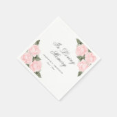 Elegant Waterverf Pink Floral Funeral Memorial Servet (Hoek)