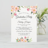 Elegant Waterverf Pink Floral Gradual Party Kaart (Staand voorkant)
