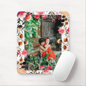 Elegant Waterverf Pink Floral Greenery Foto Muismat (Met muis)