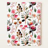 Elegant Waterverf Pink Floral Greenery Foto Planner (Achterkant)