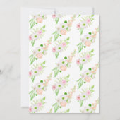 Elegant Waterverf Pink Floral Wedding buitenshuis Kaart (Achterkant)