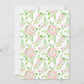 Elegant Waterverf Pink Floral Wedding buitenshuis Kaart (Achterkant)