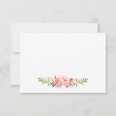 Elegant Waterverf Pink Floral Wedding RSVP Kaartje (Achterkant)