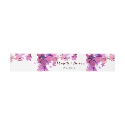 Elegant Waterverf Pink Florals Weddenschap Uitnodigingen Wikkel (Vlak)