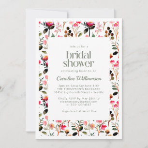 Elegant Waterverf Pink Greenery Vrijgezellenfeest Kaart