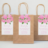 Elegant Waterverf Pink Hydrangea Floral Wedding Cadeaulabel