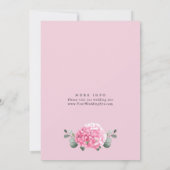 Elegant Waterverf Pink Hydrangea Floral Wedding Kaart (Achterkant)