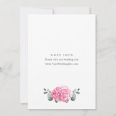 Elegant Waterverf Pink Hydrangea Floral Wedding Kaart (Achterkant)